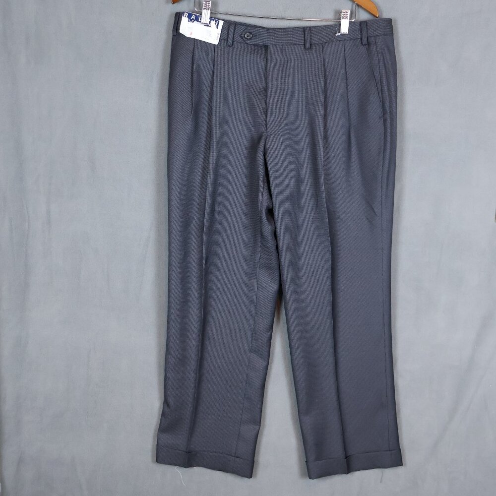 RALPH Ralph Lauren Dress Pants Mens 38x29 Gray Pleated Trousers Career Office